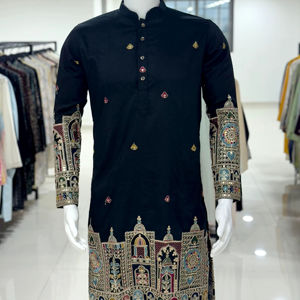 Kurtas tradicionales clásicas de primera calidad para hombre con bordado de lentejuelas para bodas o colección de ropa festiva - Product Image 1