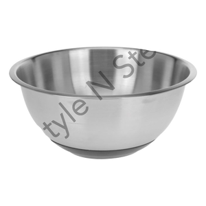 High Quality Stainless Steel <b>Large</b> Salad Serving <b>Bowl</b> Deep with Rubber Base and Antiskid Low Prices Polished Metal Technique - Product Image 3