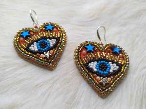 Boho ต่างหูลูกปัดด้วยการออกแบบสีฟ้าครามแอนดี้ cascading Fringe, เครื่องประดับของขวัญที่ไม่ซ้ำกัน - Product Image 3