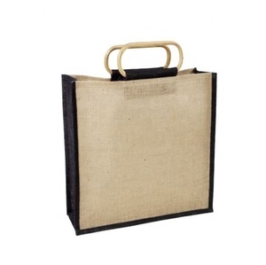 Bas quantité minimale de commande grand sac de plage fourre-tout en toile de jute écologique naturel personnalisé imprimé en toile de jute avec logo en gros - Product Image 5