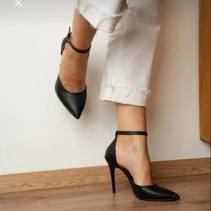 Zapatos de Tacón de Aguja Clásicos para Mujer, Punta Puntiaguda, Decoración de Diamantes de Imitación, 9 CM, para Tallas 36-40, Hechos en Turquía - Product Image 1