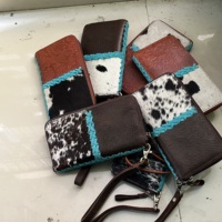 Dompet Kulit Asli Bohemian Ashly Handicraft dengan Ritsleting, Bordir, Lapisan Katun - Desain Portabel untuk Penggunaan Sehari-hari dan Malam Hari