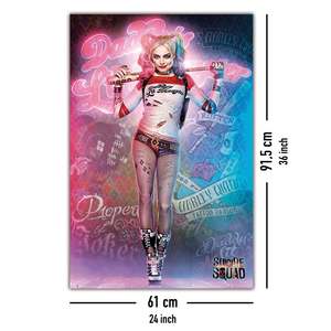 Affiche Suicide Squad style moderne, design Harley Quinn debout, cadre noir, en papier, pour mur. - Product Image 4