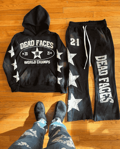 Conjunto Deportivo Vintage Lavado al Ácido Personalizado al por Mayor para Hombre, Sudadera con Capucha y Pantalones Deportivos con Parches Desgastados para Hombre - Product Image 3