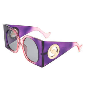 Gafas de Sol Cuadradas Prismáticas Extra Grandes para Mujer, Moda de Lujo con Monturas Modernas en Beige, Naranja, Blanco y Verde, Lentes de Espejo - Product Image 1