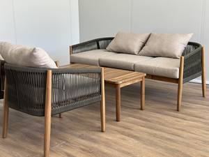 Ensemble de canapé convertible minimaliste en bois massif avec coussins moelleux pour hôtels, appartements et salons - Product Image 5