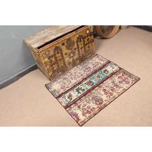 Turkish Small Rug, 2.5x3 ft Vintage Rug, <b>Red</b> <b>Wool</b> Rug - Product Image 1