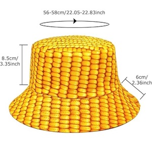Sombrero de Pescador de Doble Cara para Viajes al Aire Libre, Gorra Panamá con Estampado de Vegetales y Maíz, 58cm, para Hombre y Mujer - Product Image 4