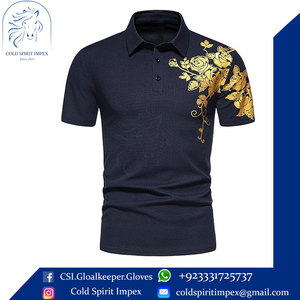 Nouveau Design Mens Short Sleeve Graphic pour Polo T-Shirts Loose Fit Floral Print Casual Knitted Lounge Stretch Tees - Product Image 4