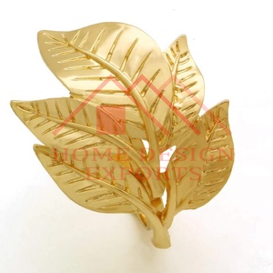 Rond de serviette doré au design classique pour hôtels et restaurants Rond de serviette en aluminium doré pour la maison - Product Image 2