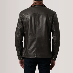 Veste d'hiver en cuir véritable pour homme, vente chaude, personnalisée, de haute qualité, double couche, col montant, imperméable, écologique, vintage - Product Image 4