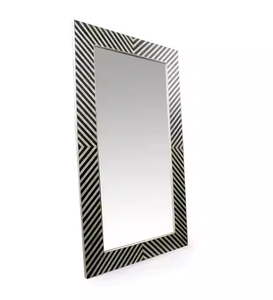 Cadre de miroir décoratif luxueux en bois naturel 100% avec incrustations de os, respectueux de l'environnement, design moderne artisanal, options personnalisées - Product Image 4