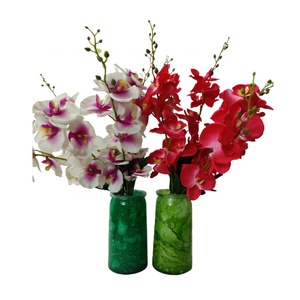 Custom Orange-Grey Marbleized Fancy High-Quality Handmade Decorative Multi-purpose <b>Large</b> Square Petal <b>Candle</b> Glass Votive - Product Image 3