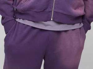 Acid Wash Sun Faded Transpirable Tallas grandes Pantalones de chándal de lona vintage acampanados sueltos Ropa informal unisex - Product Image 3