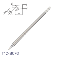 Pointe de fer à souder en cuivre sans oxygène Hakko T12-BCF3 Shape-3BC, connecteur incliné à 45 degrés avec pince