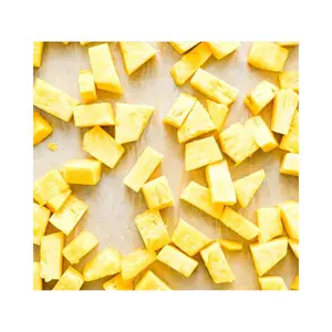 Dondurulmuş meyveler toptan fiyat BQF dondurulmuş ananas yeni sezon sulu 10x10mm küp Vietnam üretimi ve gemi hazır