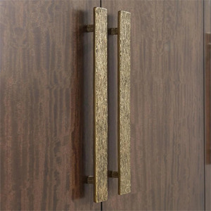 Modern Wood <b>TV</b> <b>Stand</b> Sideboard Cabinet Brown Walnut Storage Console <b>with</b> Gold Tone Handles for Living Room - Product Image 5