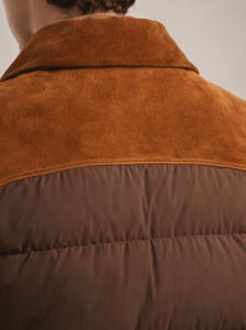 Men Premium Winter Puffer <b>Jacket</b> with <b>Suede</b> Collar Luxury Thick Down Cotton Padded <b>Bomber</b> <b>Jacket</b> for Cold Weather Ribbed <b>Jacket</b> - Product Image 5