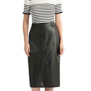 Falda delgada de cuero de estilo moderno para mujer Falda delgada de ajuste profesional para mujer de negocios - Product Image 1