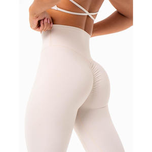 Lo último en mallas ajustadas de cintura alta con logotipo personalizado Bone NKD, cintura trasera contorneada y ropa activa, mallas de gimnasio a la moda para mujer - Product Image 3