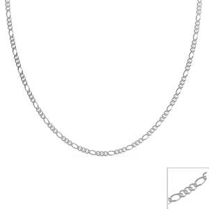 Chaîne Figaro en argent de 18 pouces Très Chic avec diamant Moissanite en or rose et platine pour mariages, cadeaux, fiançailles, fêtes - Product Image 5