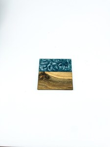 Posavasos de Doble Material rústico moderno resina y madera resistente al calor antideslizante Estilo clásico-grandes posavasos de piedra - Product Image 4