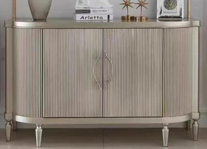 Modern Midcentury <b>Sideboard</b> Cabinet with Metal Handles and <b>Storage</b> for Dining Area - Product Image 4