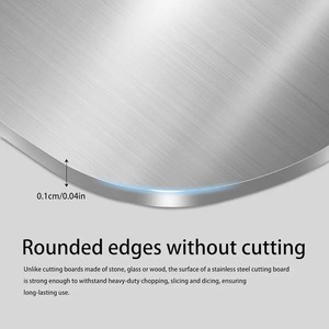 Tabla de cortar de acero inoxidable, accesorio de cocina antideslizante a prueba de óxido para un fácil uso, divisor de verduras y carnes de 32CM * 21CM - Product Image 3