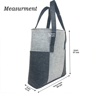 กระเป๋าแฟชั่นเป็นมิตรกับสิ่งแวดล้อมสีเทาเข้มพับช้อปปิ้งกระเป๋าถือสไตล์อเนกประสงค์ผู้ผลิตโรงงานอินเดีย - Product Image 2