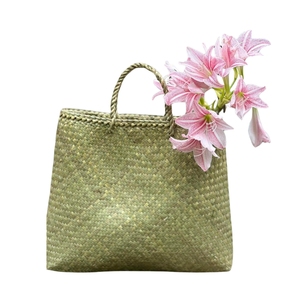 กระเป๋าโท้ทหญ้าสานด้วยมือจากเวียดนามงานฝีมือเชิงนิเวศแบบดั้งเดิมสำหรับการช้อปปิ้งในตลาดวันชายหาดและสไตล์ที่ยั่งยืน - Product Image 3