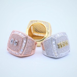 Fine Jewelry Iced Out Hip Hop <b>Gold</b> Plated Cuban Link Cross <b>Ring</b> Round Diamond Vvs Gra 925 Sterling Silver Moissanite <b>Rings</b> <b>Men</b> - Product Image 6