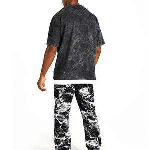 เสื้อยืดสำหรับผู้ชายทรงโอเวอร์ไซส์ซักได้สำหรับผู้ชายเสื้อยืดซักแบบเป็นกรดขนาดใหญ่พิเศษพิมพ์โลโก้ได้ตามต้องการ - Product Image 2