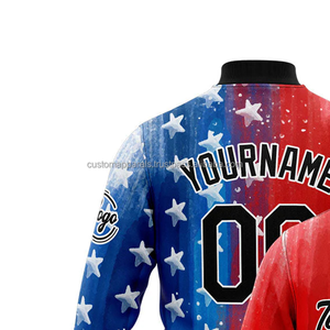 Chaqueta universitaria transpirable a prueba de viento de lana 100% personalizada para hombres de equipos modernos, ropa de grupo con cuello levantado a la moda, bordado frontal - Product Image 3