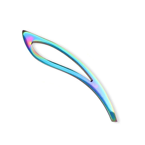 Pinzas profesionales de acero alemán de alta calidad para cejas, removedor de pelo con punta inclinada recubierta de Color arcoíris para belleza - Product Image 4