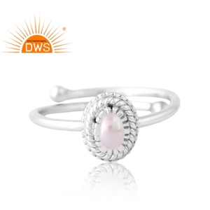 New Arrivals 925 Silver Natural Pearl Gemstone Ring Custom Jewelry <b>for</b> Women <b>Gift</b> <b>for</b> <b>Her</b> - Product Image 3