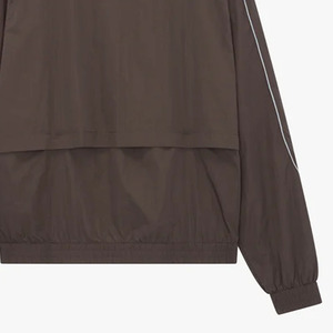 Veste coupe-vent en nylon léger marron pour hommes avec passepoil réfléchissant Zip Up Design Casual Sportswear Water Resistant Outerwear - Product Image 6