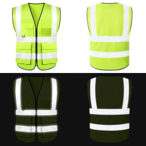 Veste de sécurité en polyester haute visibilité en gros, gilet de travail routier réfléchissant avec logo, vêtements de sécurité routière imperméables - Product Image 1