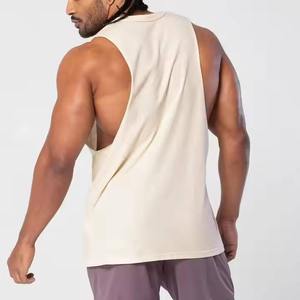 เสื้อกล้ามคอกลมระบายอากาศได้ดีสำหรับผู้ชายเสื้อกล้ามสำหรับวิ่งผ้าฝ้ายแขนกุดพิมพ์โลโก้น้ำหนักเบา - Product Image 2