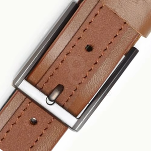 Cinturones de Cuero Vacuno para Hombre con Hebilla de Acero, Diseño Sólido, Longitud Ajustable, Duraderos para Uso Casual - Product Image 4