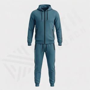 Conjunto Deportivo de Invierno para Hombre, con Capucha, Manga Larga, Cierre Completo, Color Personalizado, Alta Calidad, 100% Algodón Transpirable, para Gimnasio y Fitness - Product Image 1