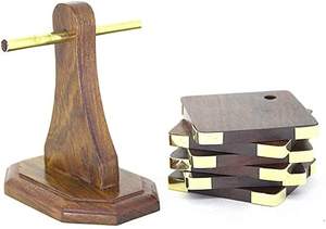 Fournisseur en gros Fabricant de sous-verres en bois Ensemble de 6 sous-verres en noyer - Product Image 2