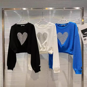 Women's Solid Color O-Neck Sweatshirt Fashionable and Comfy Pullover Long Sleeve <b>Tops</b> <b>Layering</b> with - Product Image 5