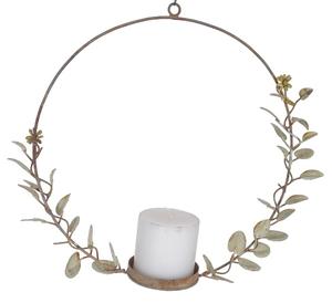 Portavelas de hierro con diseño de hoja de forma redonda, soporte decorativo hecho a mano para Navidad y Festival, portavelas - Product Image 5