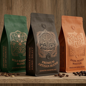 Bolsas de Embalaje de Plástico con Fondo Plano y Logotipo Personalizado, Bolsas de PE para Proteína en Polvo, Granos de Café, con Válvula y Cierre - Product Image 2