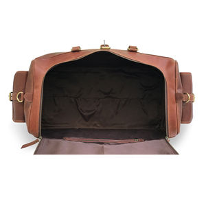 Bolsa de Viaje Grande de Cuero Genuino Vintage de Lujo para Hombre y Mujer, Resistente al Agua, Diseño Plegable, Color Marrón - Product Image 3
