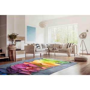 Autumn Colorful Leaves Rug, Printed Rug for Modern Farmhouse <b>Decor</b>,Luxury Velvet Rug - Product Image 5