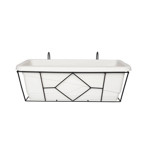 Panier suspendu pour fleurs de balcon support de rangement intérieur et extérieur en fer, support de panier suspendu pour fleurs - Product Image 1