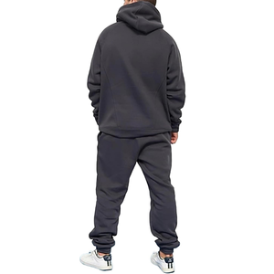 ชุดวอร์มสองชิ้นแบบกำหนดเอง ชุดออกกำลังกายเนื้อหนา ระบายอากาศได้ดี ชุดวอร์มไซส์ใหญ่ ชุดวอร์มแบบมีเชือกผูกบริการ OEM - Product Image 6