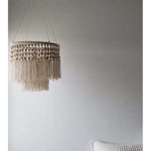 Lámpara Colgante de Macramé de Estilo Nórdico Moderno, Decoración de Techo con Luz Cálida para Hogar o Restaurante, Base E12 con Función de Iluminación - Product Image 2