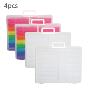 Merryart 4pcs white color organiser box 4x6 Photo storage containers box for Stickers Stamps Seeds photo